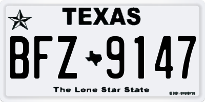TX license plate BFZ9147