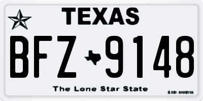 TX license plate BFZ9148