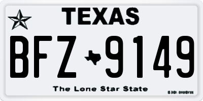 TX license plate BFZ9149