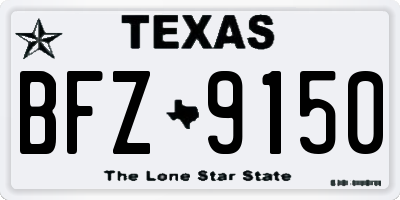 TX license plate BFZ9150