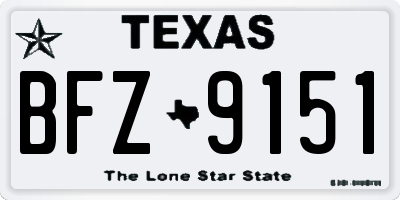 TX license plate BFZ9151