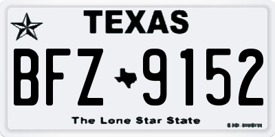TX license plate BFZ9152