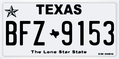 TX license plate BFZ9153