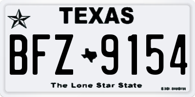 TX license plate BFZ9154