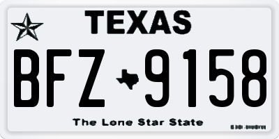 TX license plate BFZ9158