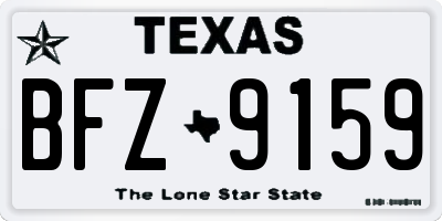 TX license plate BFZ9159