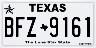 TX license plate BFZ9161