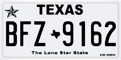 TX license plate BFZ9162