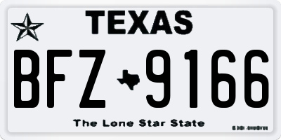 TX license plate BFZ9166