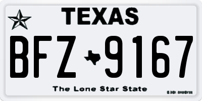 TX license plate BFZ9167