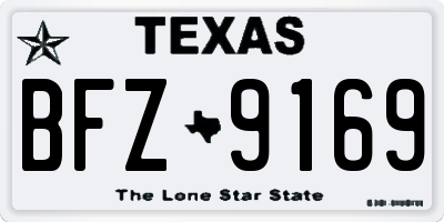 TX license plate BFZ9169