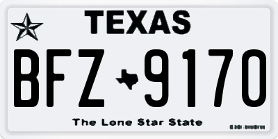 TX license plate BFZ9170