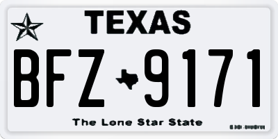 TX license plate BFZ9171