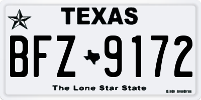 TX license plate BFZ9172