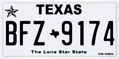 TX license plate BFZ9174