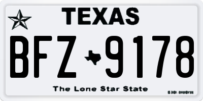 TX license plate BFZ9178