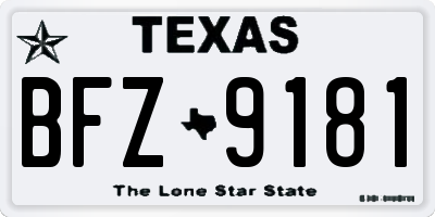 TX license plate BFZ9181