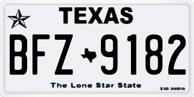 TX license plate BFZ9182