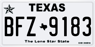 TX license plate BFZ9183