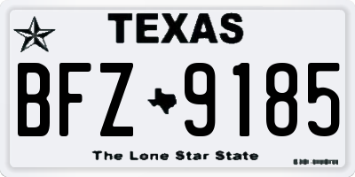 TX license plate BFZ9185