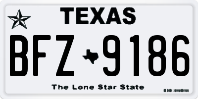 TX license plate BFZ9186