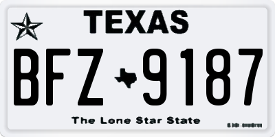 TX license plate BFZ9187
