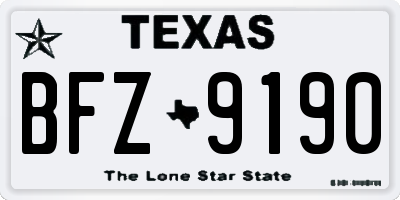 TX license plate BFZ9190