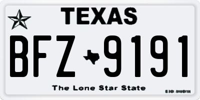 TX license plate BFZ9191