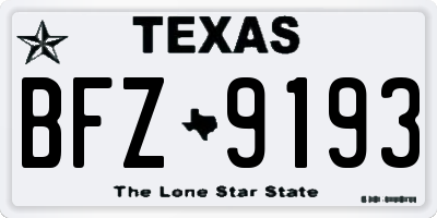 TX license plate BFZ9193
