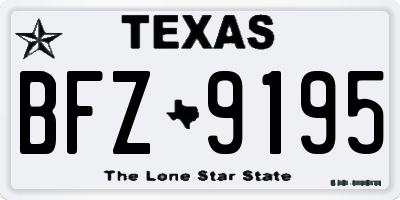 TX license plate BFZ9195
