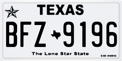 TX license plate BFZ9196