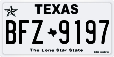 TX license plate BFZ9197