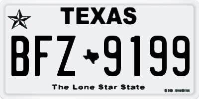 TX license plate BFZ9199