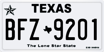 TX license plate BFZ9201