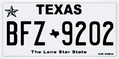 TX license plate BFZ9202