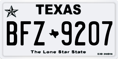 TX license plate BFZ9207