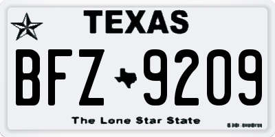 TX license plate BFZ9209