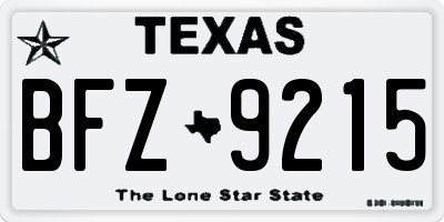 TX license plate BFZ9215