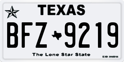 TX license plate BFZ9219