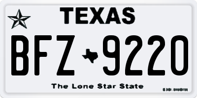 TX license plate BFZ9220