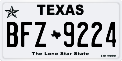 TX license plate BFZ9224
