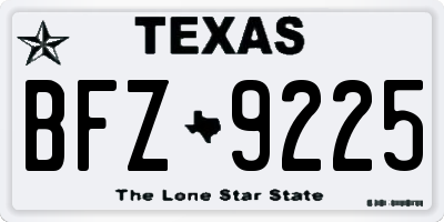 TX license plate BFZ9225