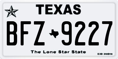 TX license plate BFZ9227