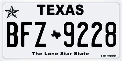 TX license plate BFZ9228