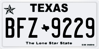 TX license plate BFZ9229