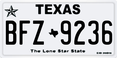 TX license plate BFZ9236