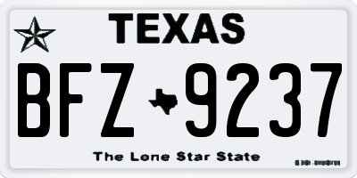 TX license plate BFZ9237