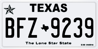 TX license plate BFZ9239