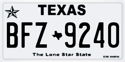 TX license plate BFZ9240