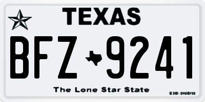 TX license plate BFZ9241